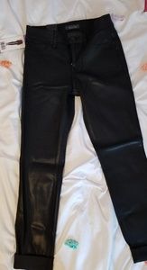 Black high waisted waxy jeans